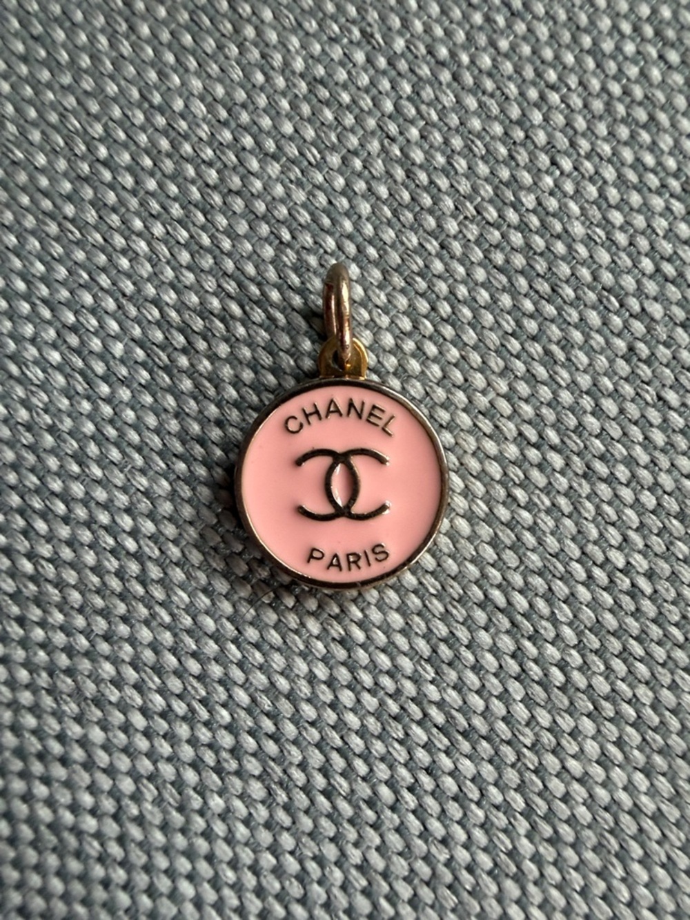 CHANEL Pink CC Round Charm Pendant